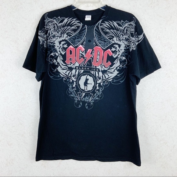 Tops - ACDC Black Ice graphic tshirt band tee